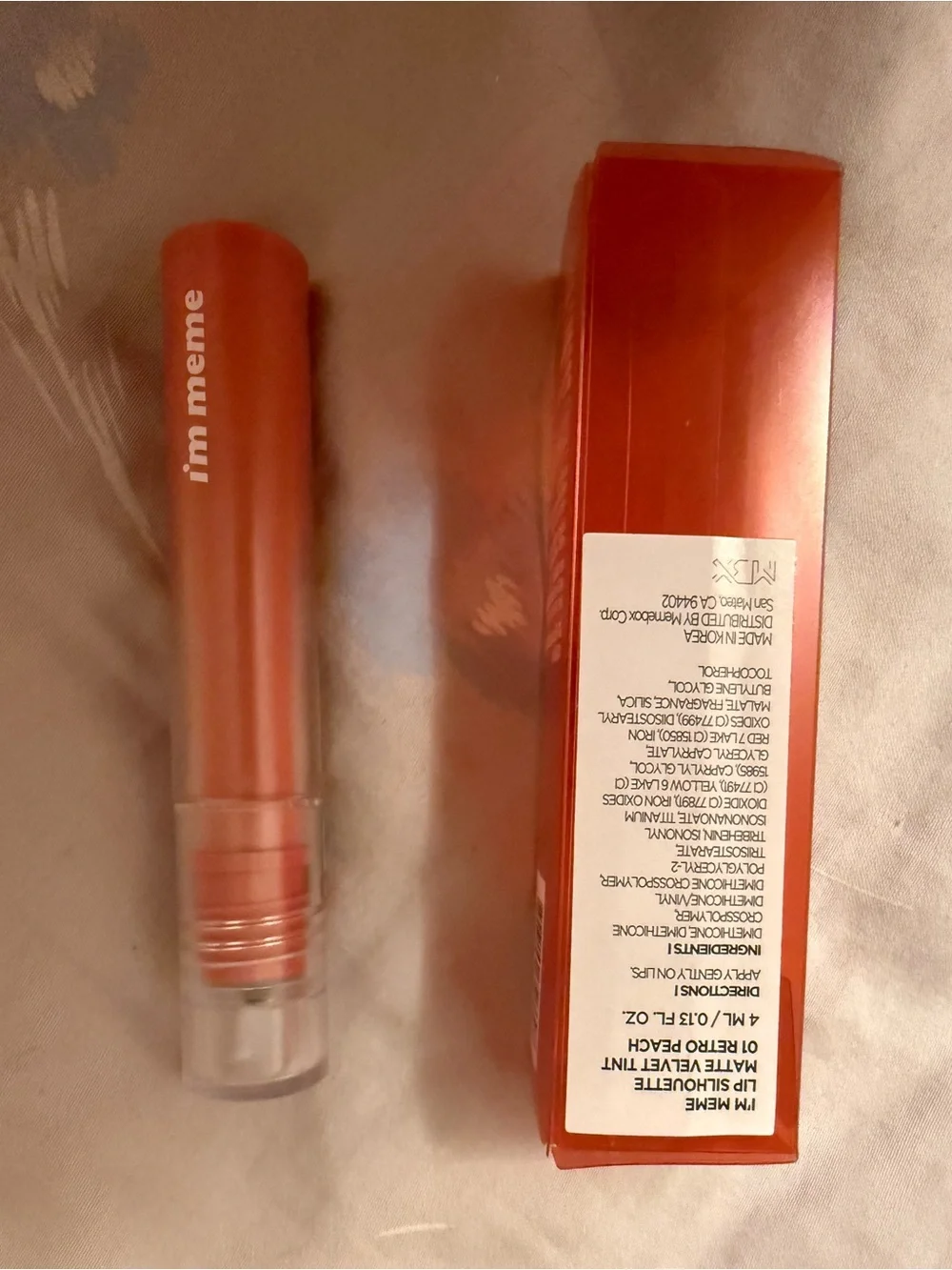 I'm Meme Lip Silhouette Matte Velvet Lip Tint 01 Retro Peach 4 mL Long-lasting